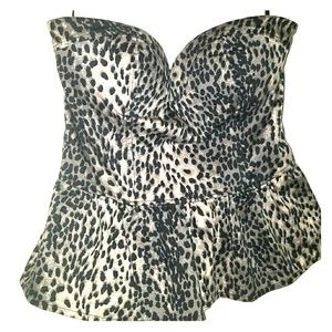 Leopard print peplum halter